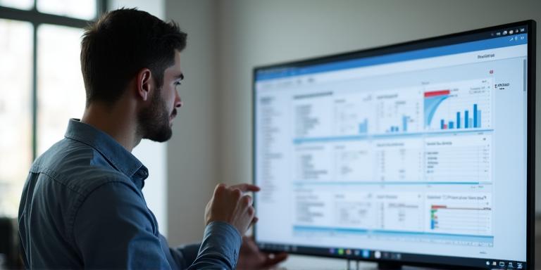 Illustration of a person looking at a chart showing premature data conclusions