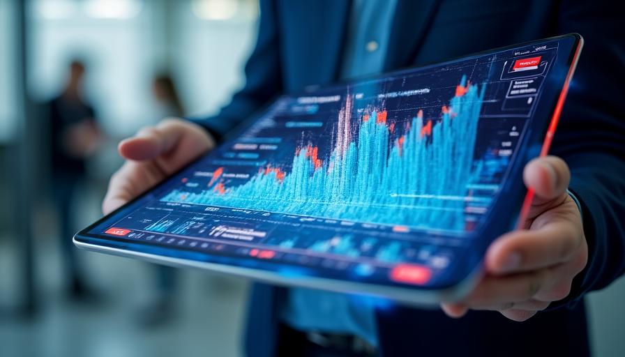 Digital dashboard showing energy reduction statistics